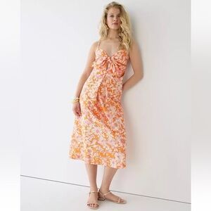 NWT JCrew Tiefront Poplin Floral Midi Dress